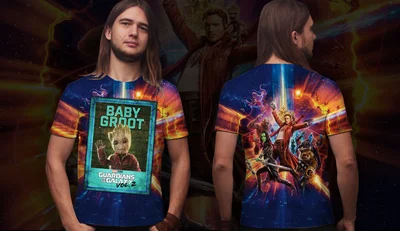 Футболки с полной запечаткой: Стражи Галактики - Baby Groot